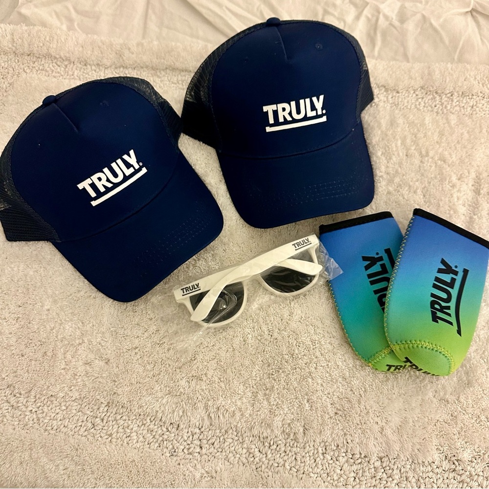 Truly Seltzer Koozie & Sunglasses & Hat Gift Set